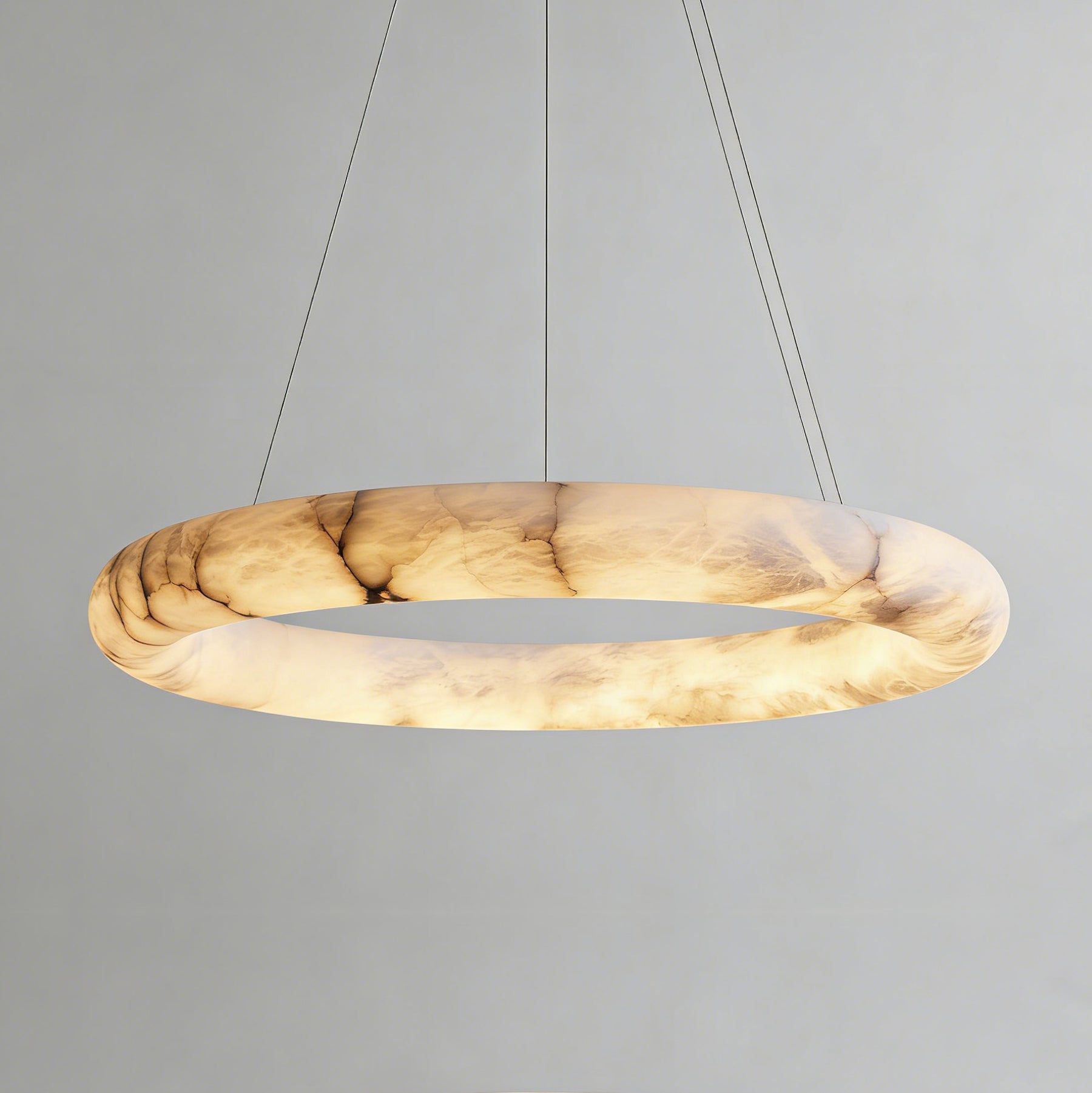 Halima Halo Round Alabaster Chandelier