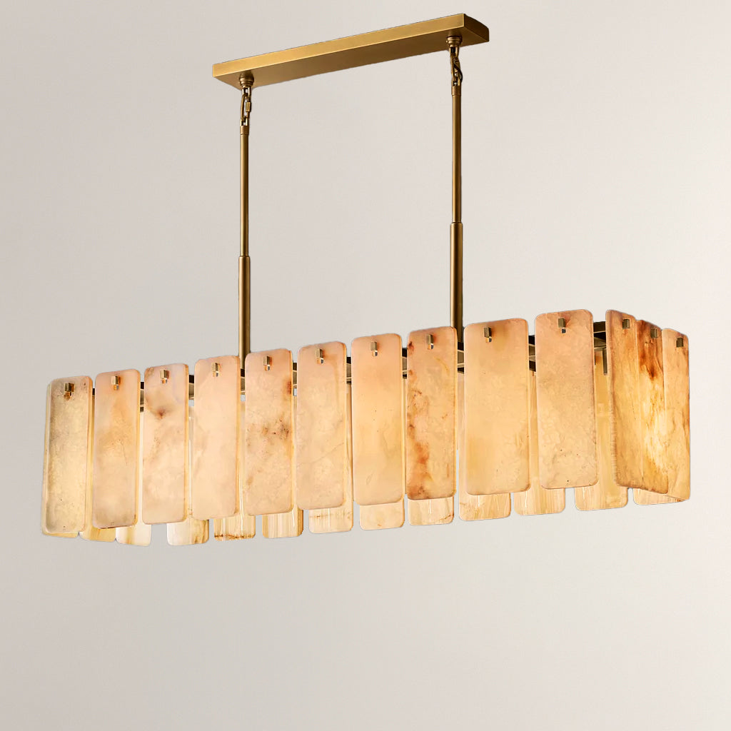 Calamettea Onyx Rectangular Chandelier, Chandelier for Dining Room