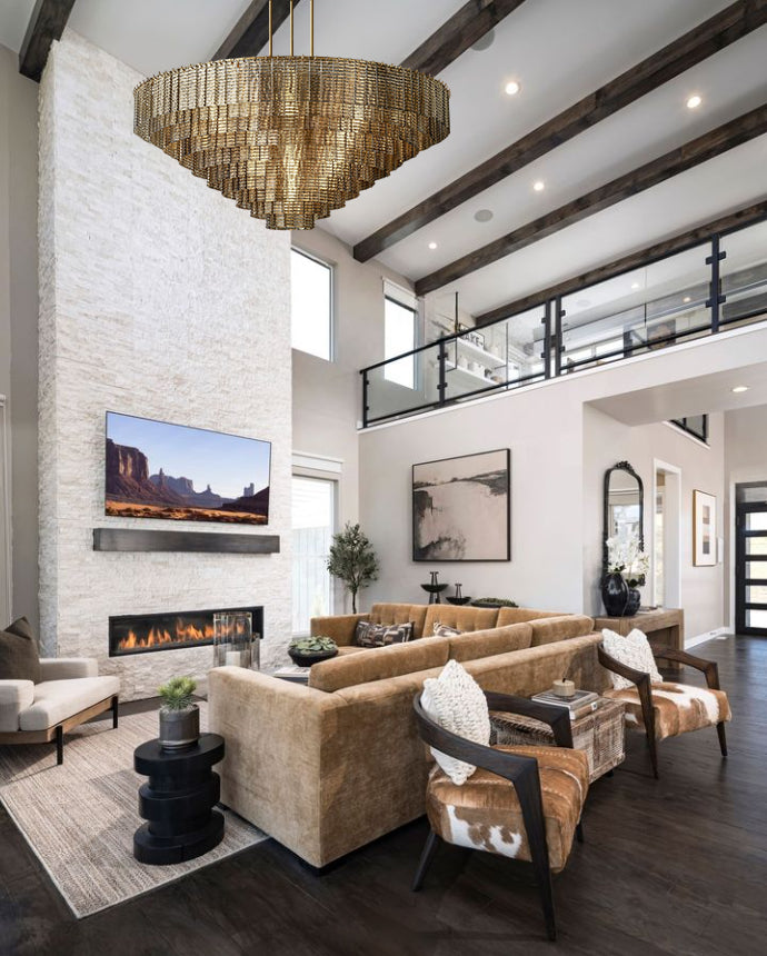 Sirenel Smoke Glass Round Chandelier