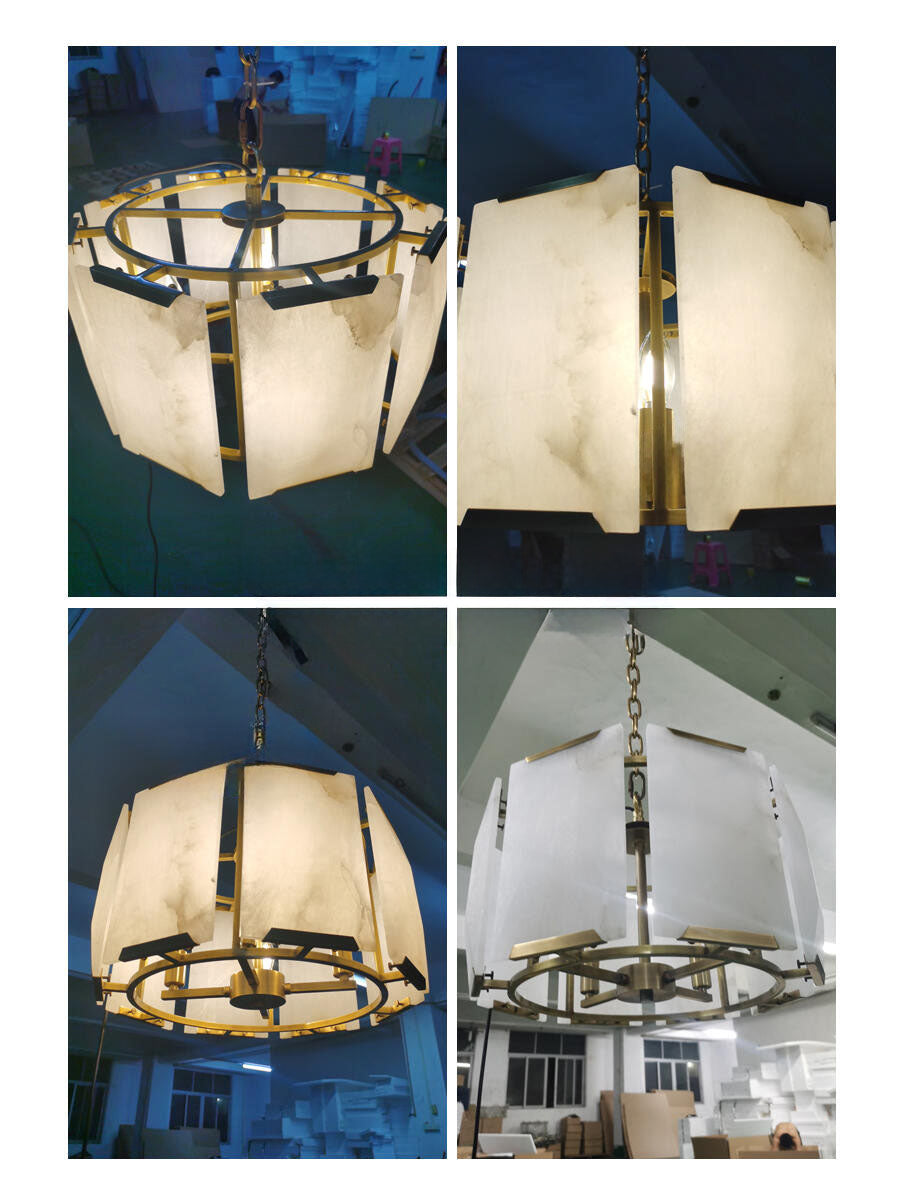 Harlowa Calcite Round Chandelier