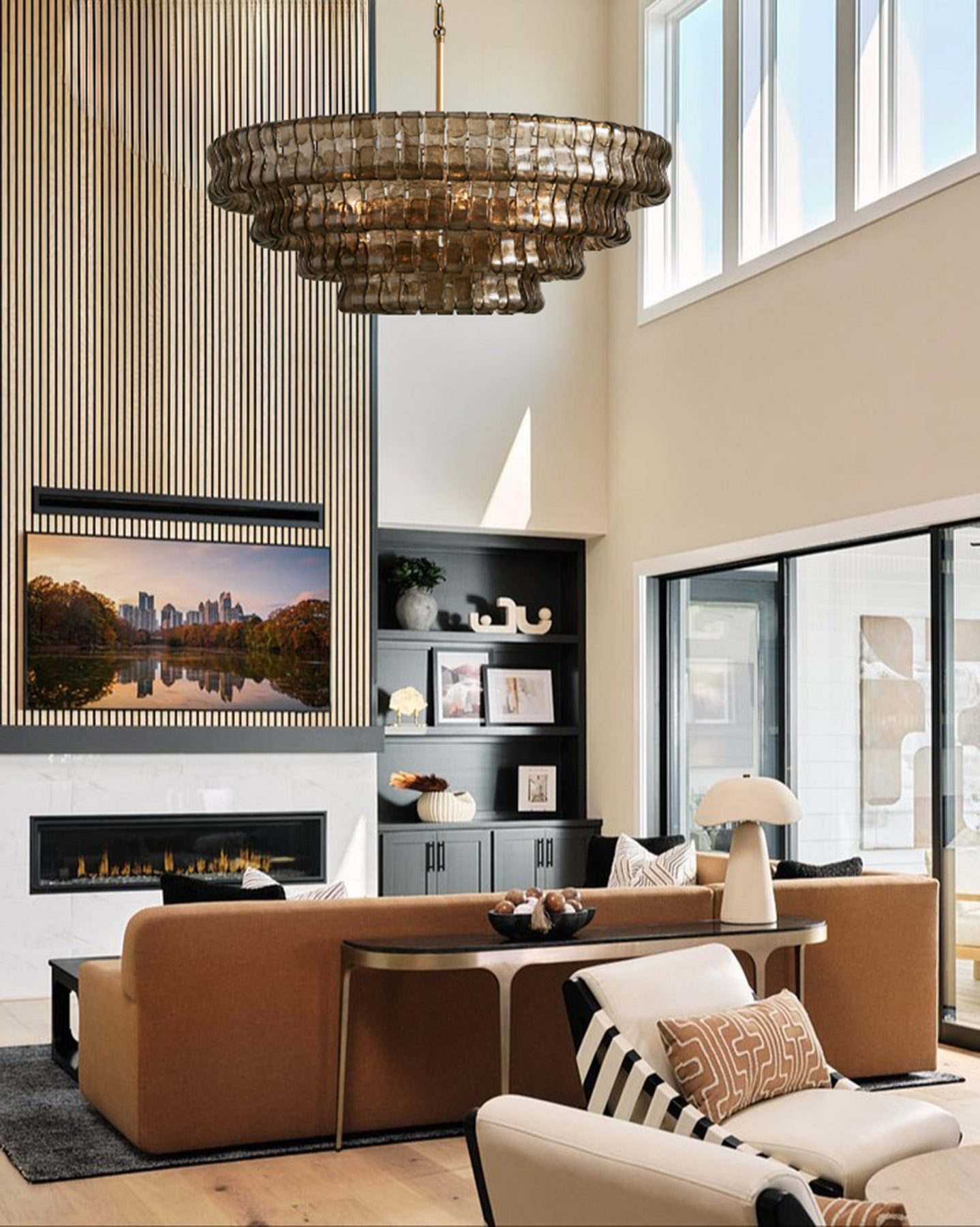 Ghiaccio Smoke Class Round Chandelier 24"36"48"60"