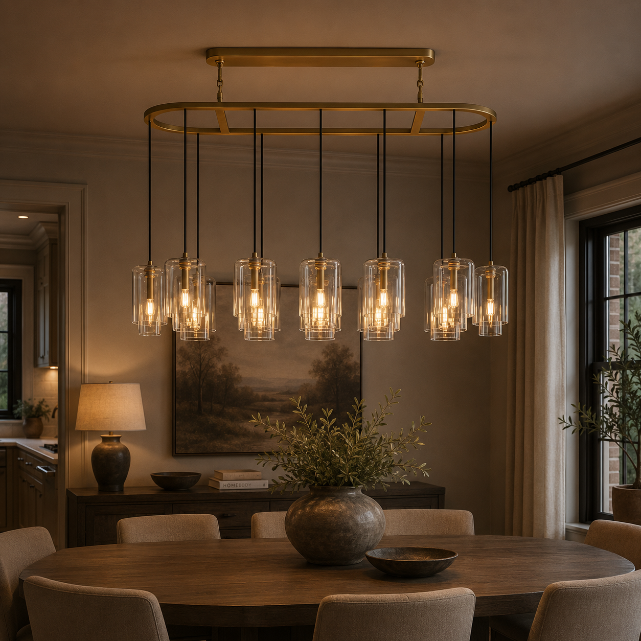 Lacourish Clear Glass Linear Chandelier