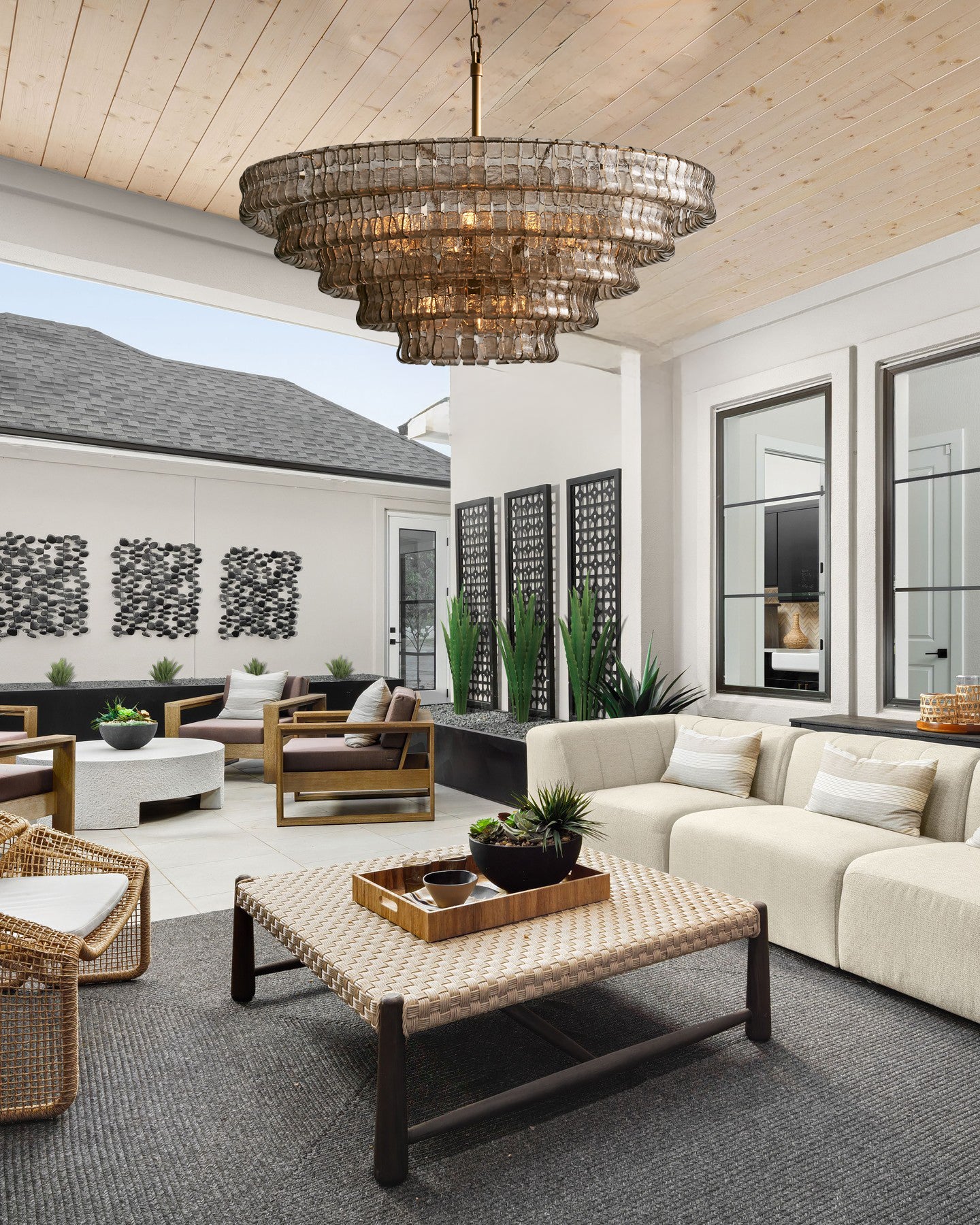 Ghiaccio Smoke Class Round Chandelier 24"36"48"60"