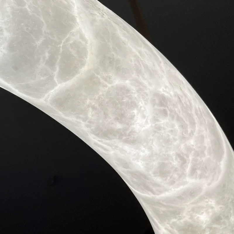 Rivage Lisse Dual Layer Round Alabaster Chandelier