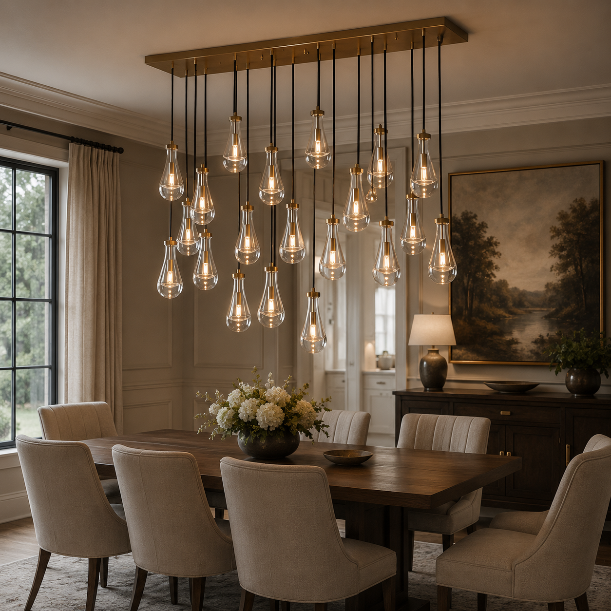 Rainy Rectangular Chandelier