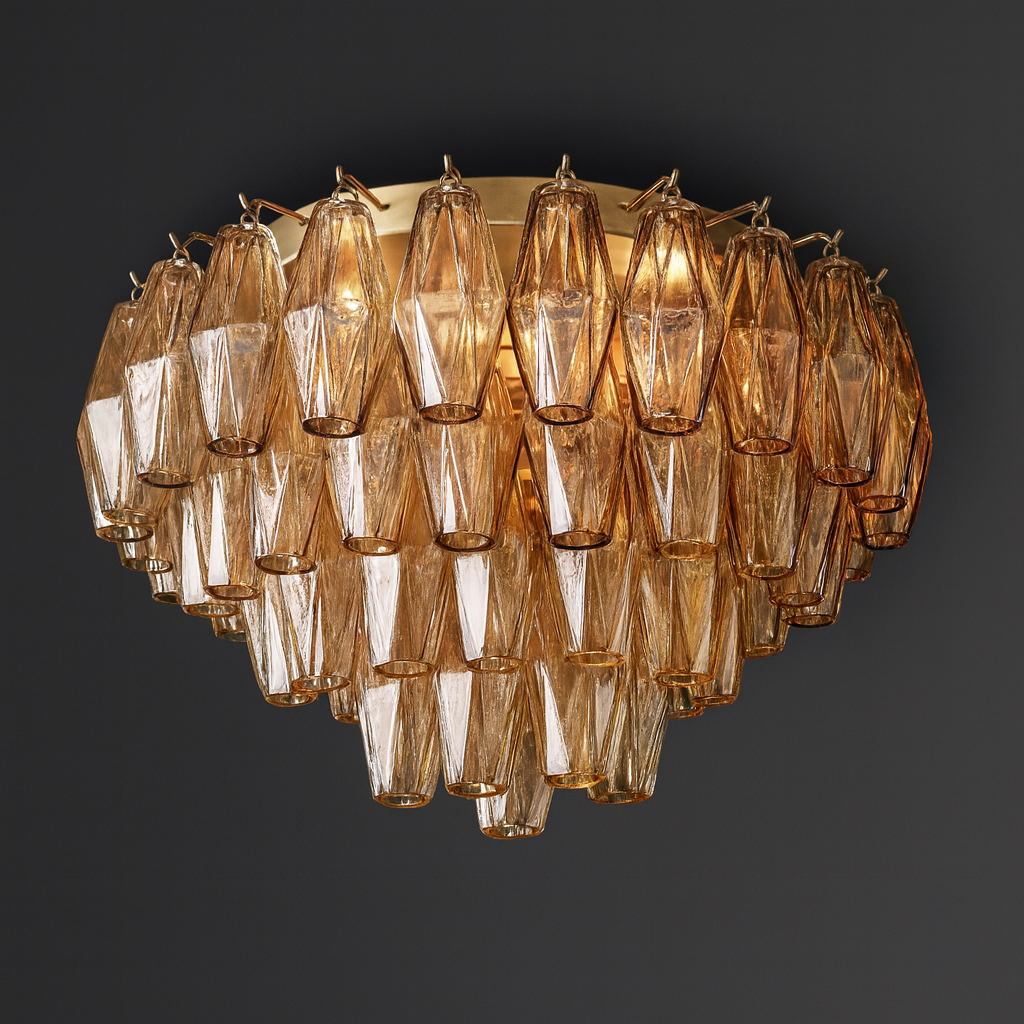 DHIARA SMOKE GLASS FLUSHMOUNT