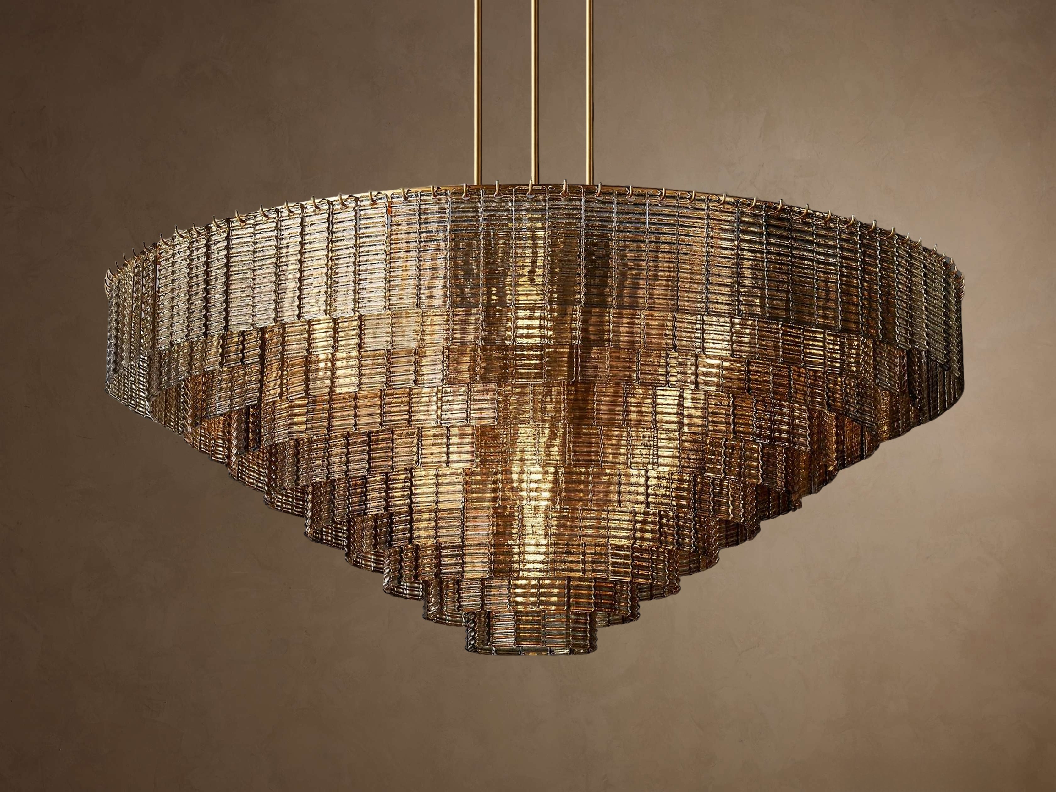 Sirenel Smoke Glass Round Chandelier