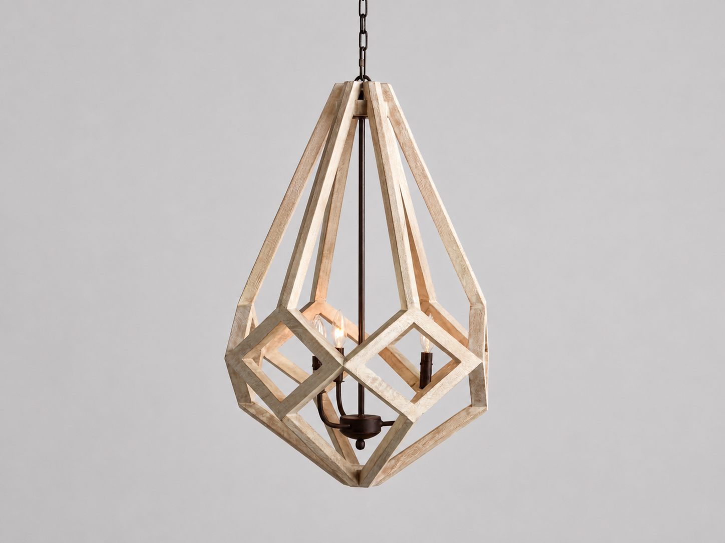 Wooden Prism Chandelier in Natural