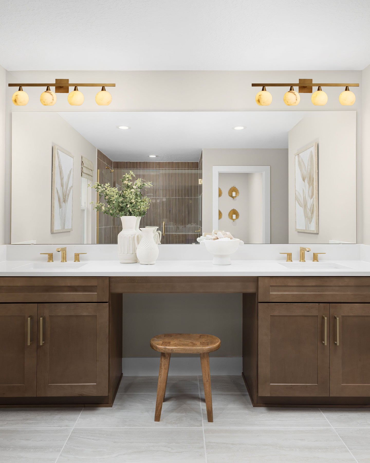 Arica 4-Light Bathroom Alabaster Sconce