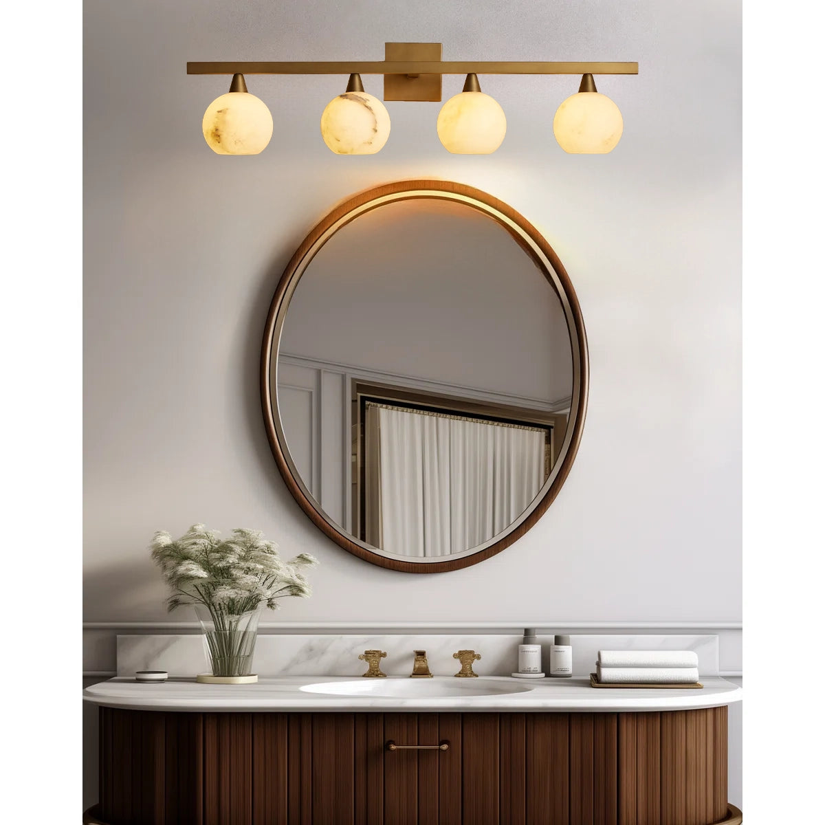 Arica 4-Light Bathroom Alabaster Sconce