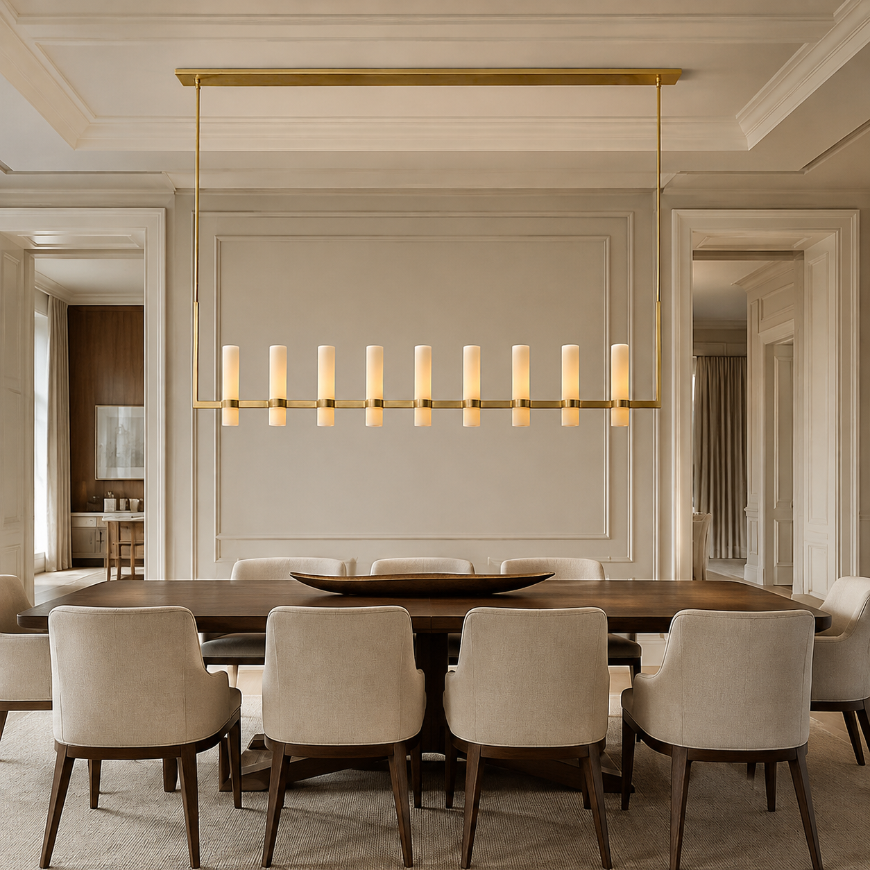 Lavellen Linear Milk Glass Chandelier