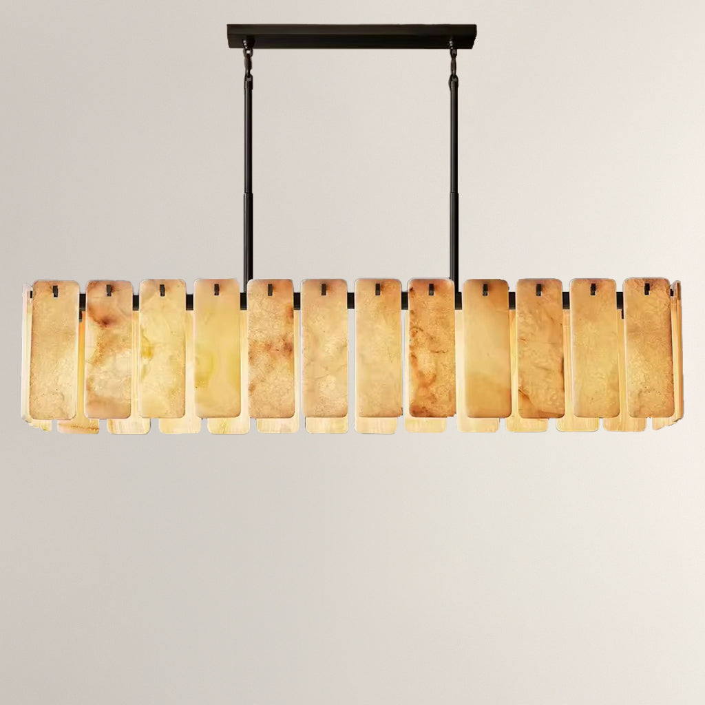 Calamettea Onyx Rectangular Chandelier, Chandelier for Dining Room