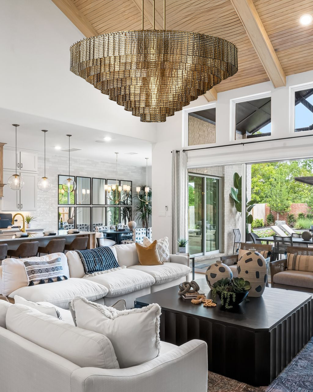 Sirenel Smoke Glass Round Chandelier