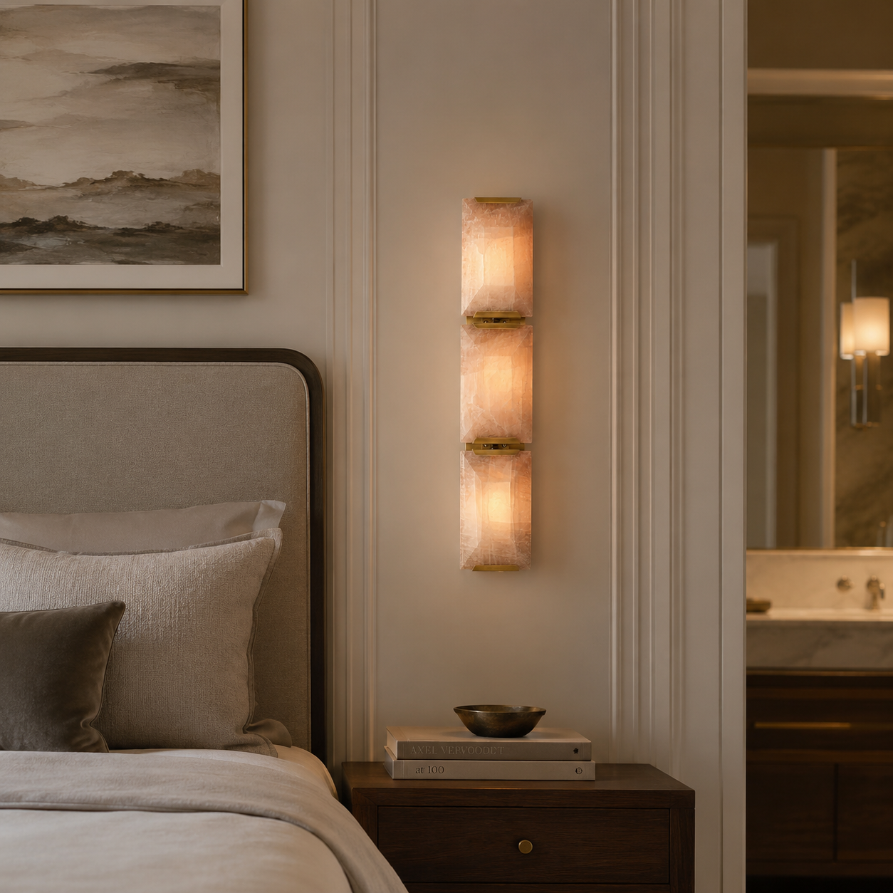 Harlowa Calcite Triple Sconce