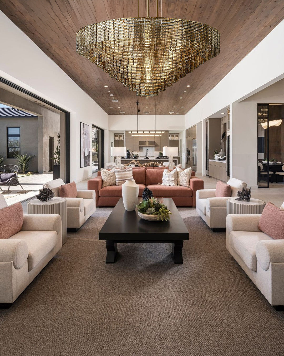 Sirenel Smoke Glass Round Chandelier