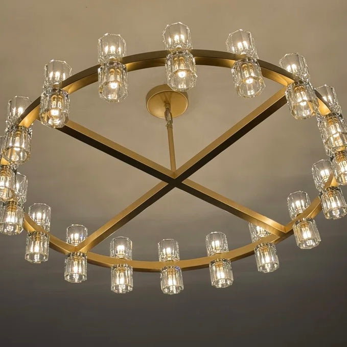 Arcachone LED Round Wagon Wheel Chandelier