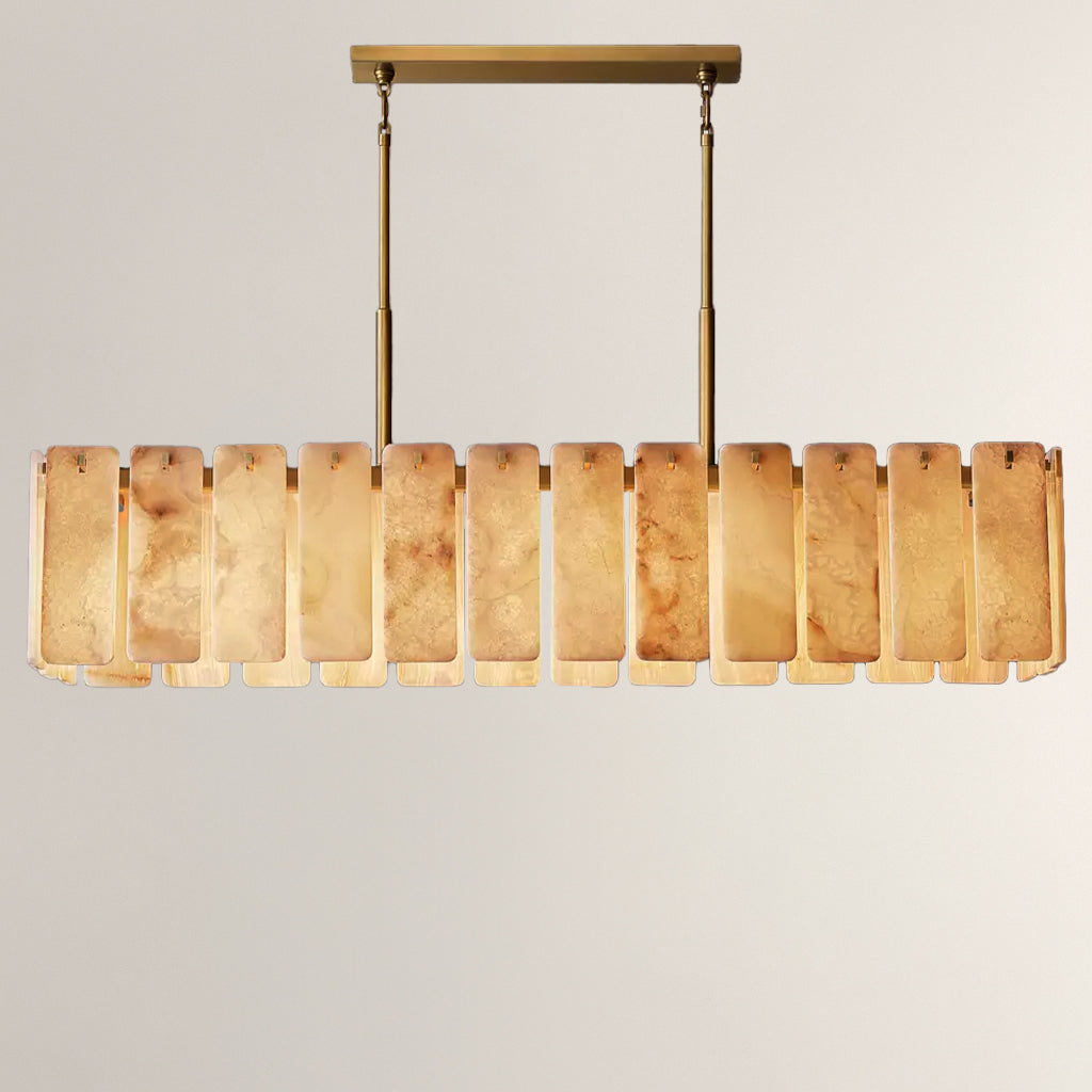 Calamettea Onyx Rectangular Chandelier, Chandelier for Dining Room