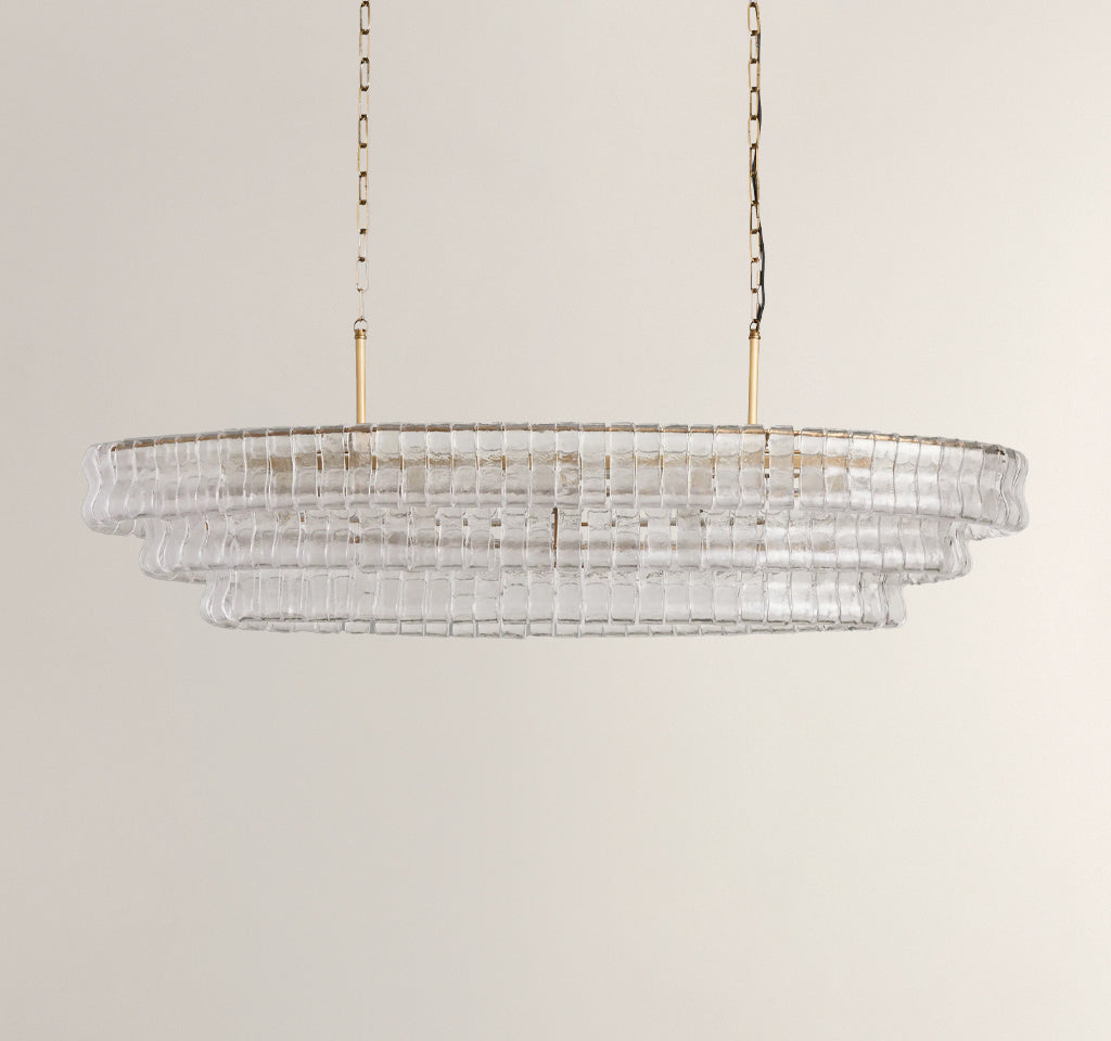 Ghiaccio Smoke Class Oval Chandelier 54"/ 65"
