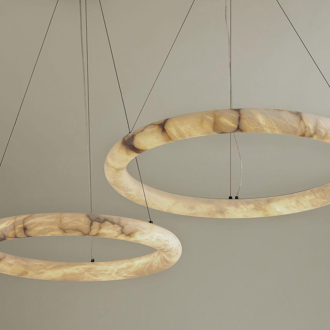 Halima Halo Round Alabaster Chandelier