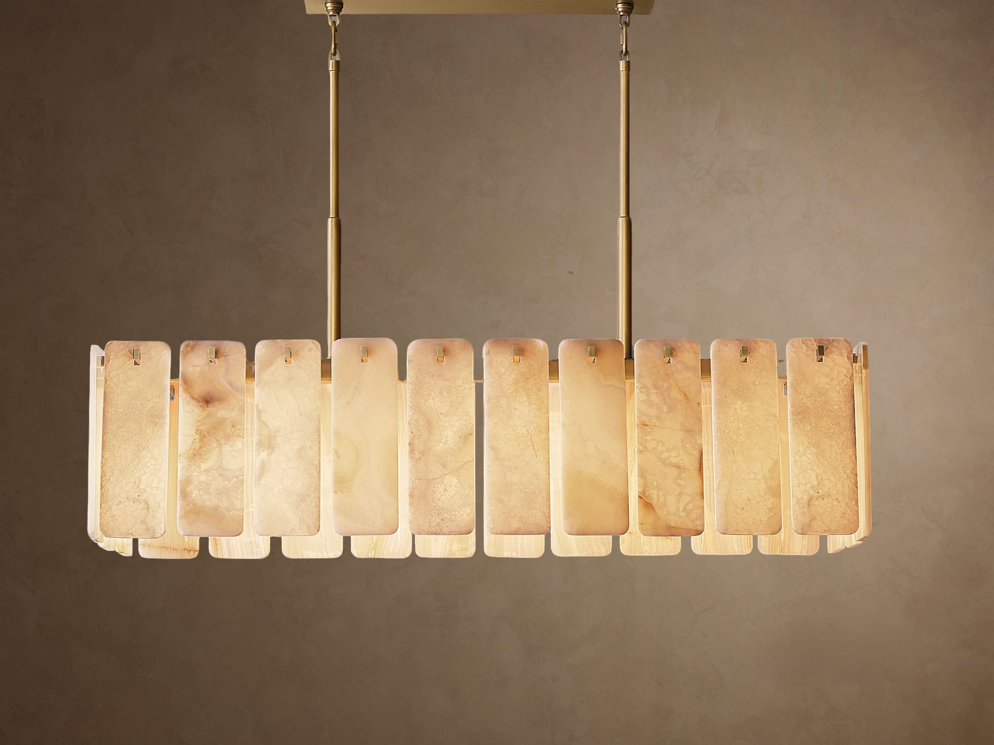Calamettea Onyx Rectangular Chandelier, Chandelier for Dining Room