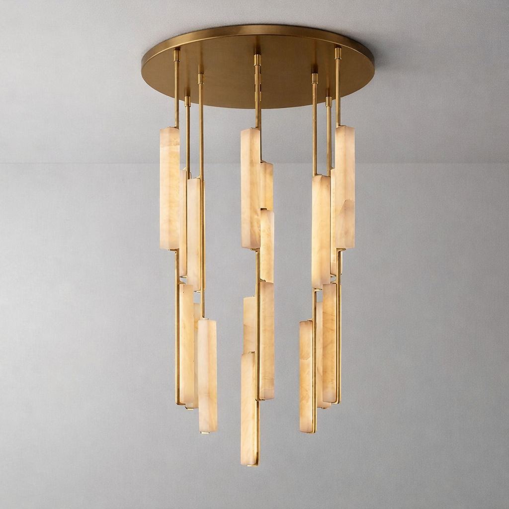 Audubond Alabaster Round Chandelier