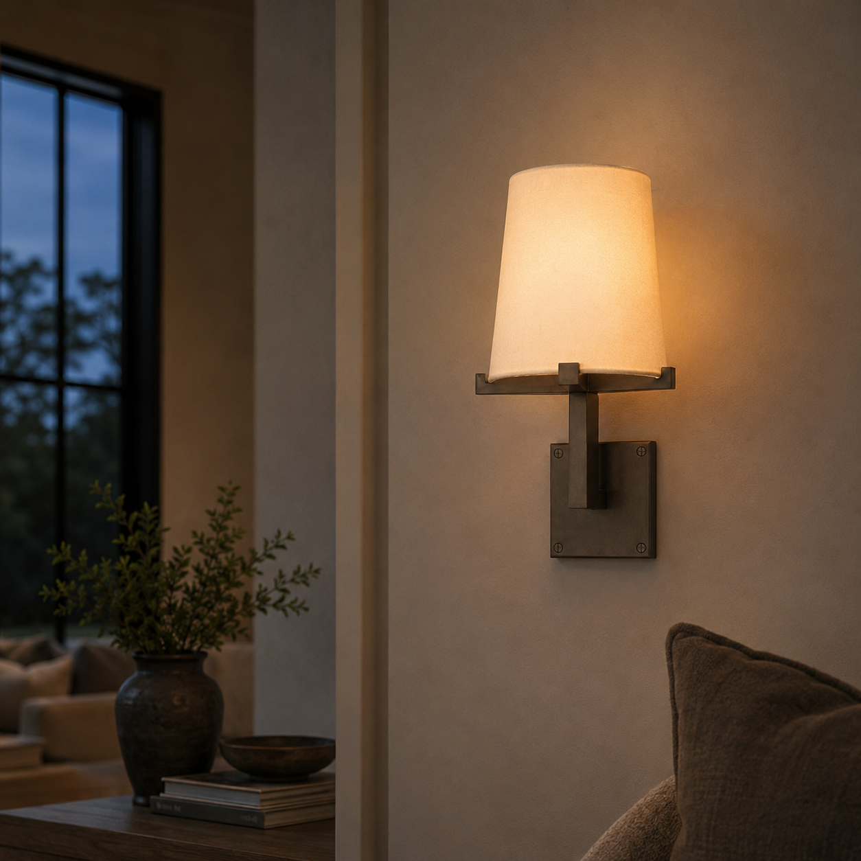 Pauillace Fabric Shade Grand Sconce