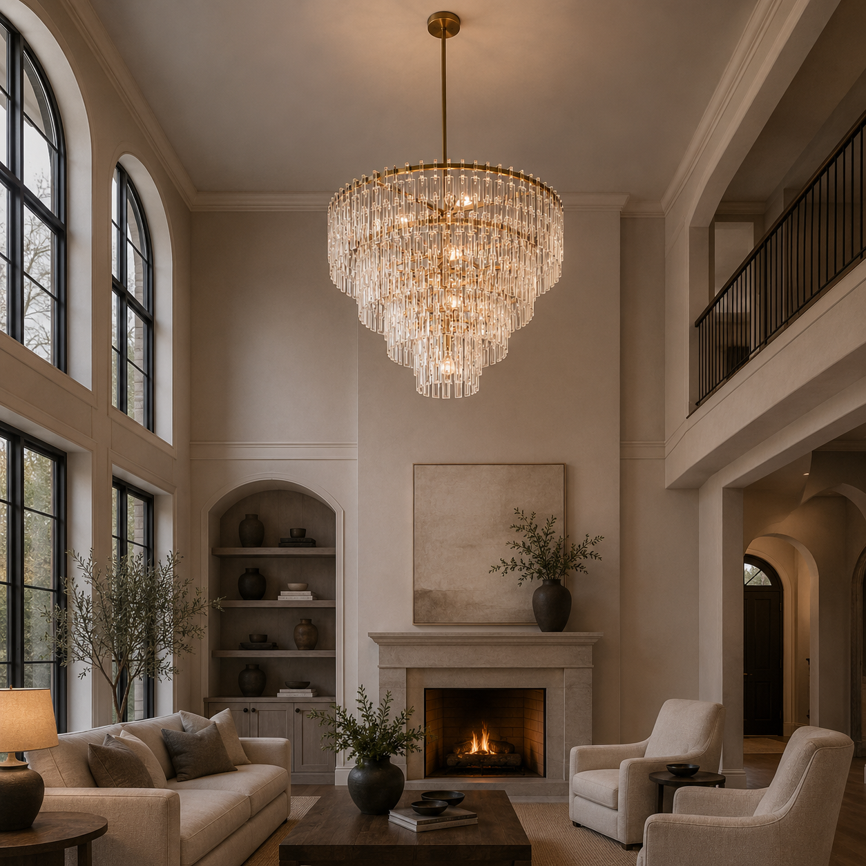 Marignane Tiered Round Crystal Chandelier 37″ 49″ 61″
