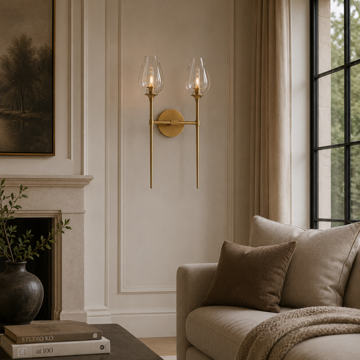 Tulip Glass Double Sconce