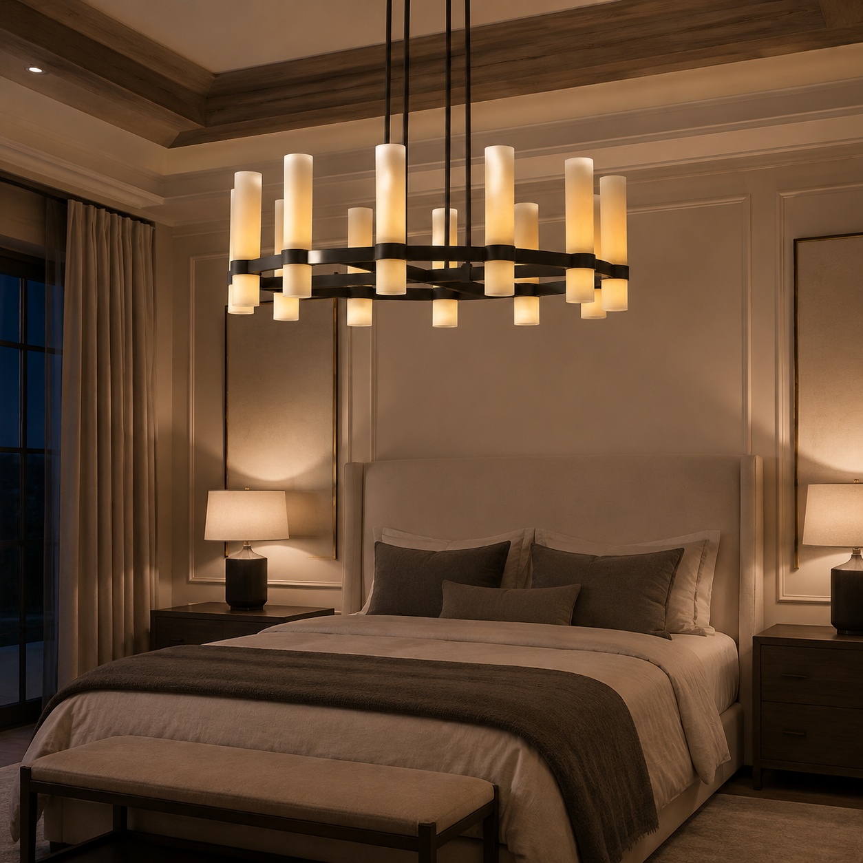 Lavellen Round Milk Glass Chandelier