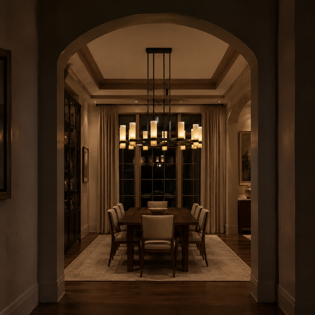 Lavellen Round Milk Glass Chandelier