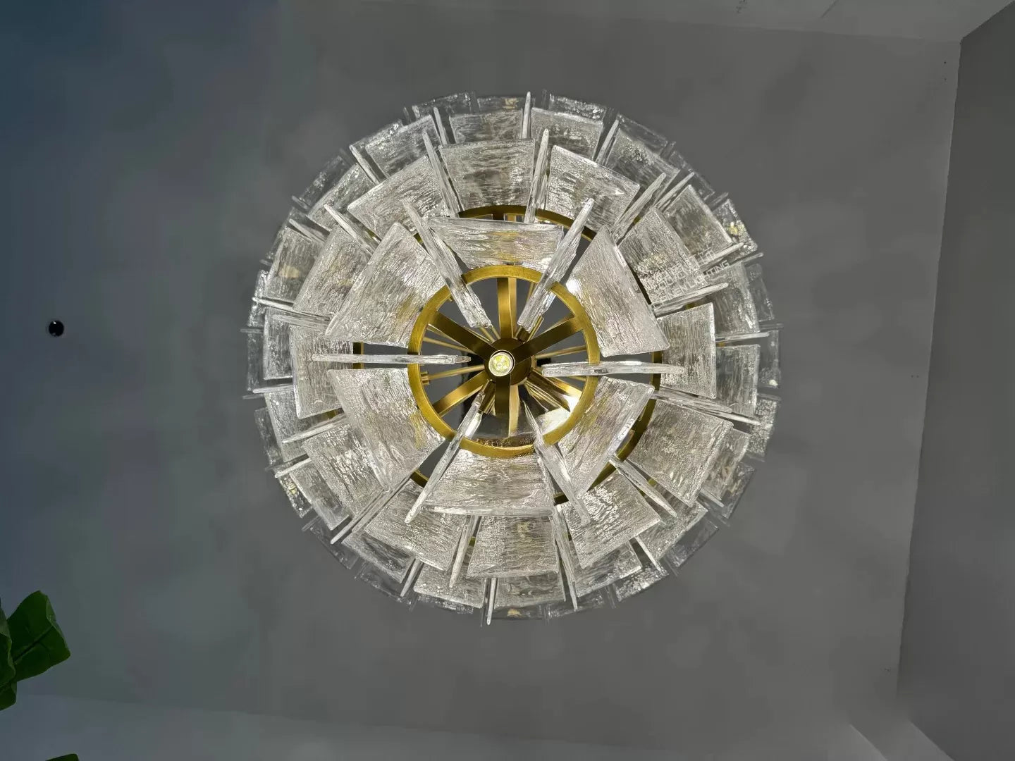 Lattica Smoke Glass Tiered Gold Chandelier for Foyer, Living Room, Entryway