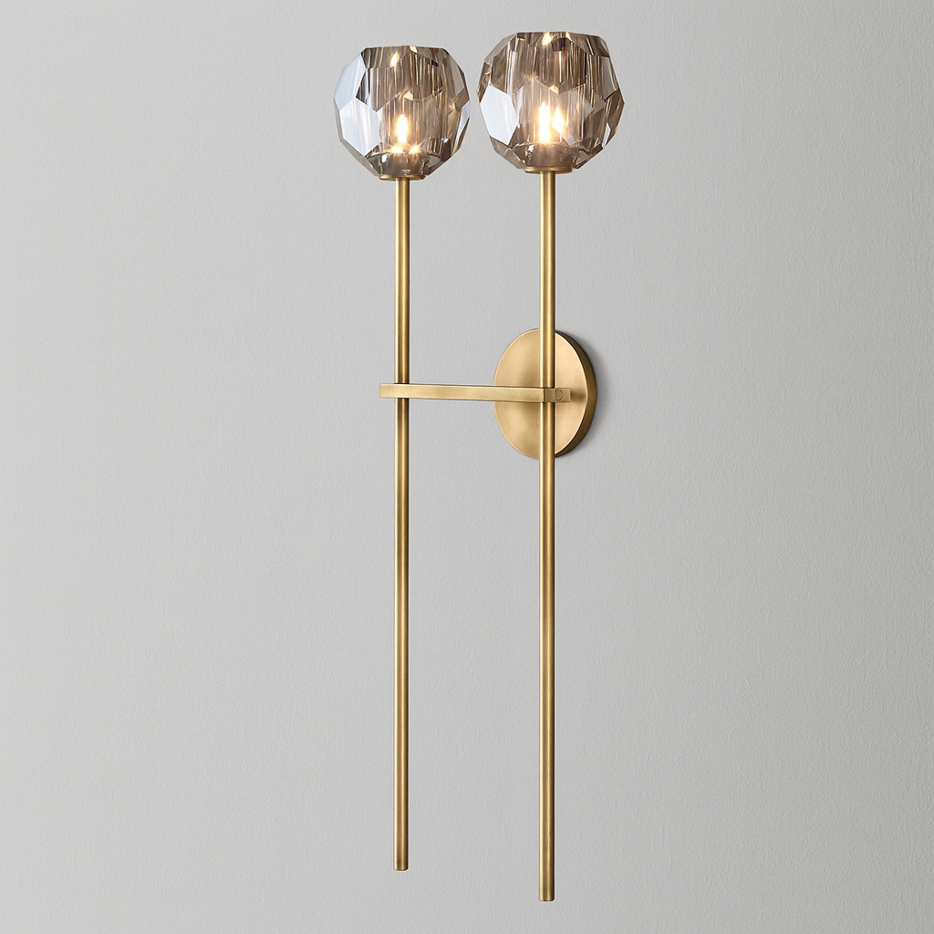 Boule do Cristal Smoke Glass Grand Double Sconce