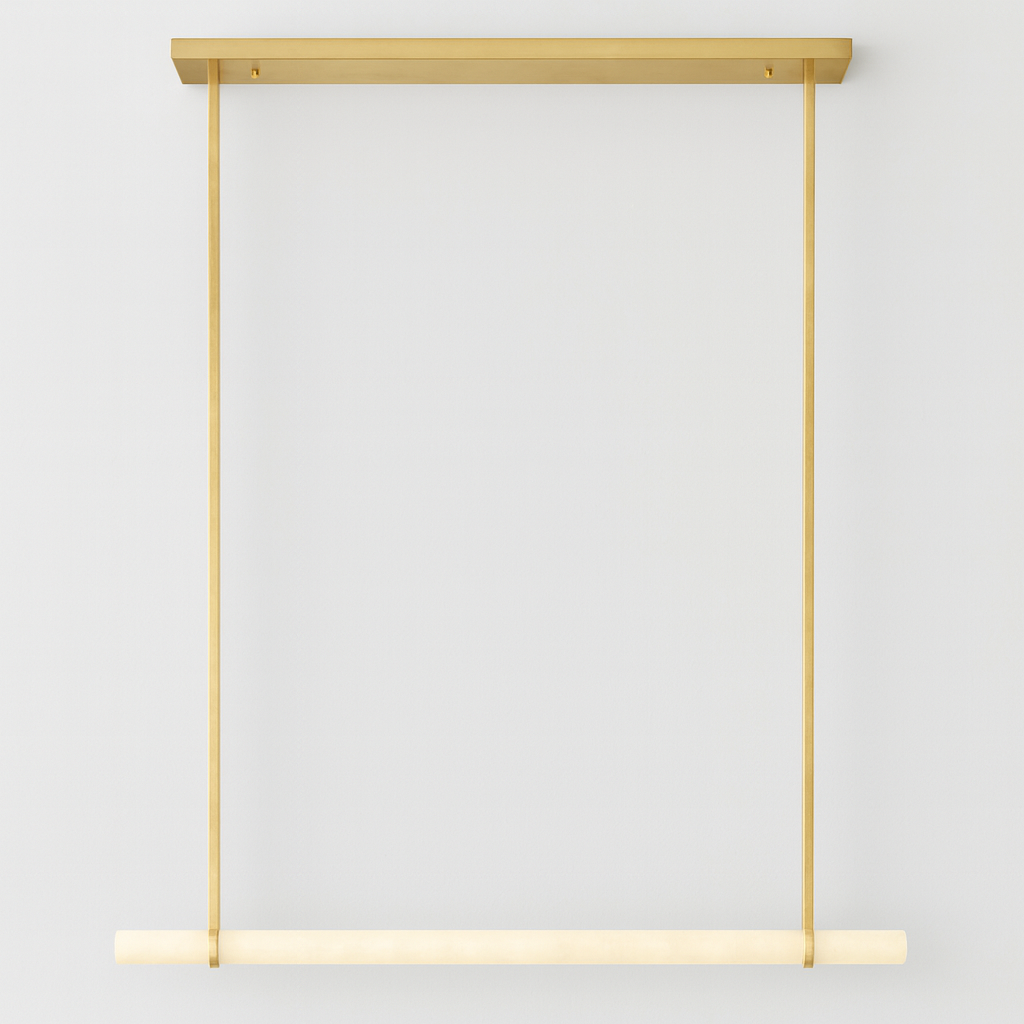 Budubon Alabaster Single Bar Linear Chandelier