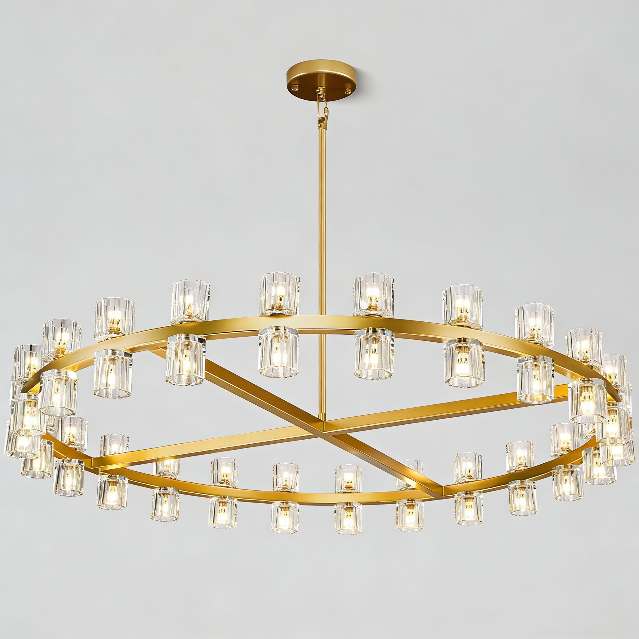 Arcachone LED Round Wagon Wheel Chandelier