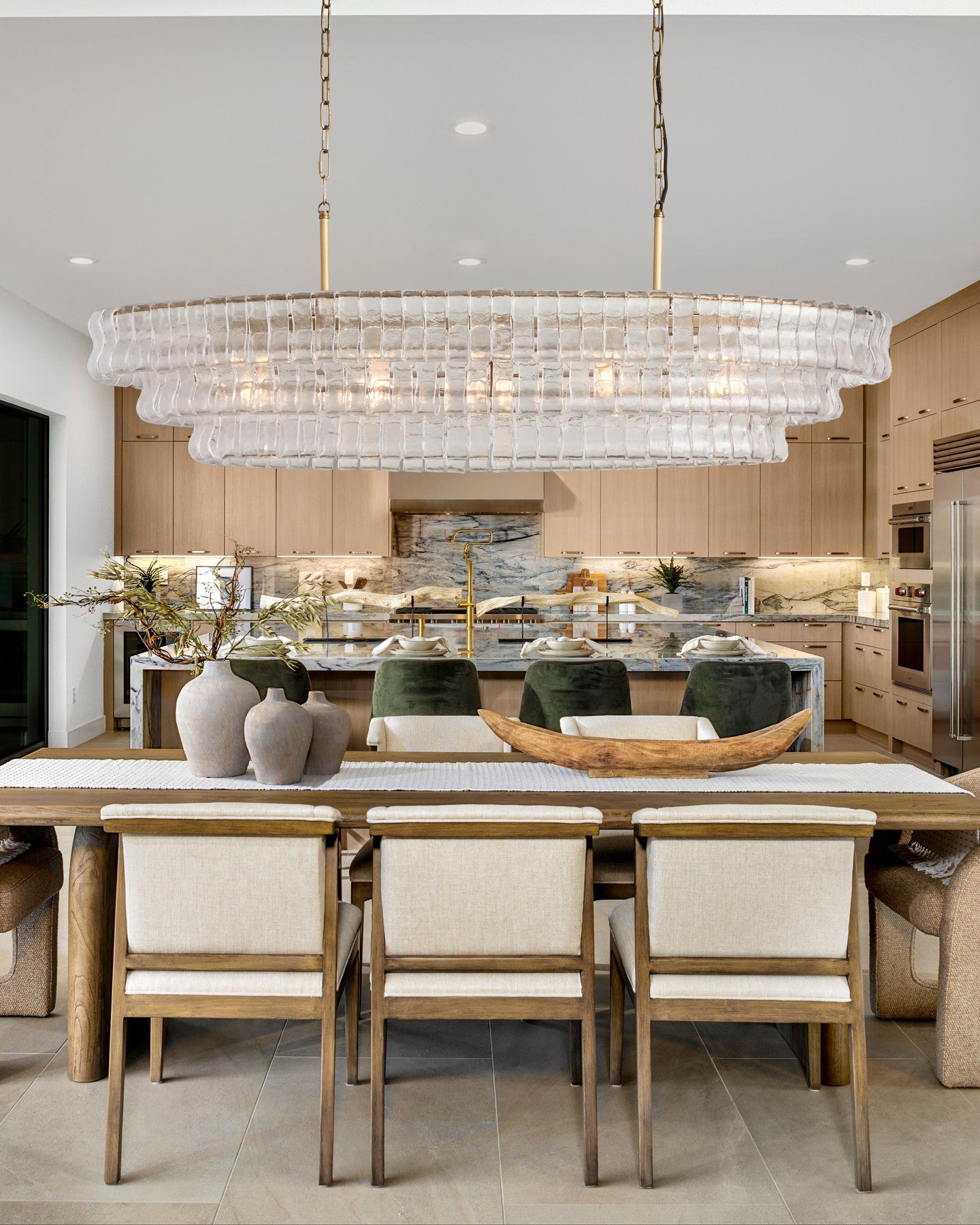 Ghiaccio Smoke Class Oval Chandelier 54"/ 65"