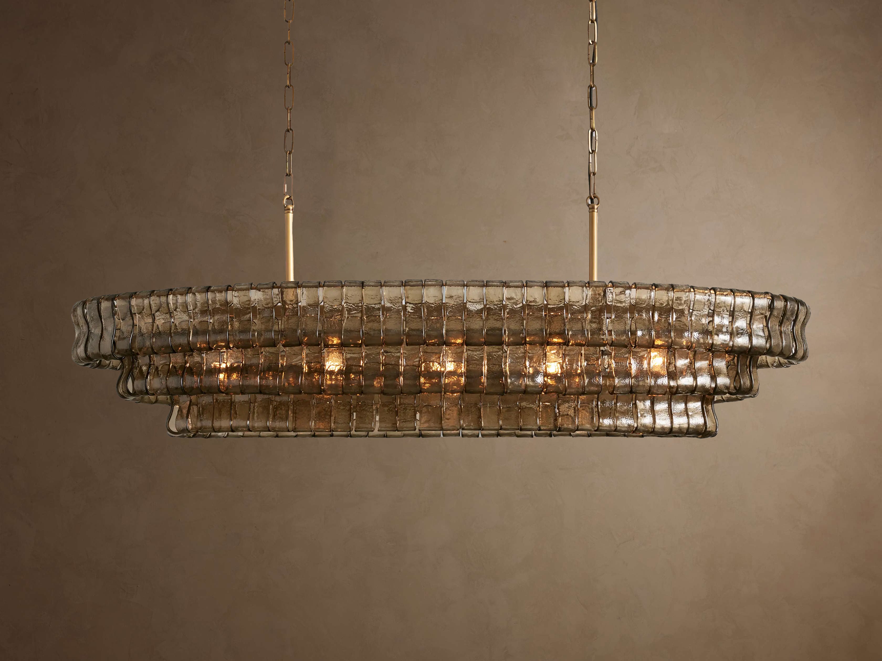 Ghiaccio Smoke Class Oval Chandelier 54"/ 65"