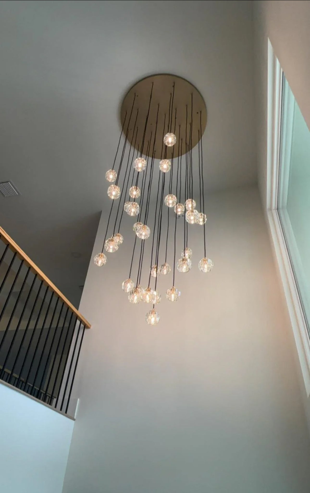 Boule dee Cristal Clear Smoke Glass Round Cluster Chandelier