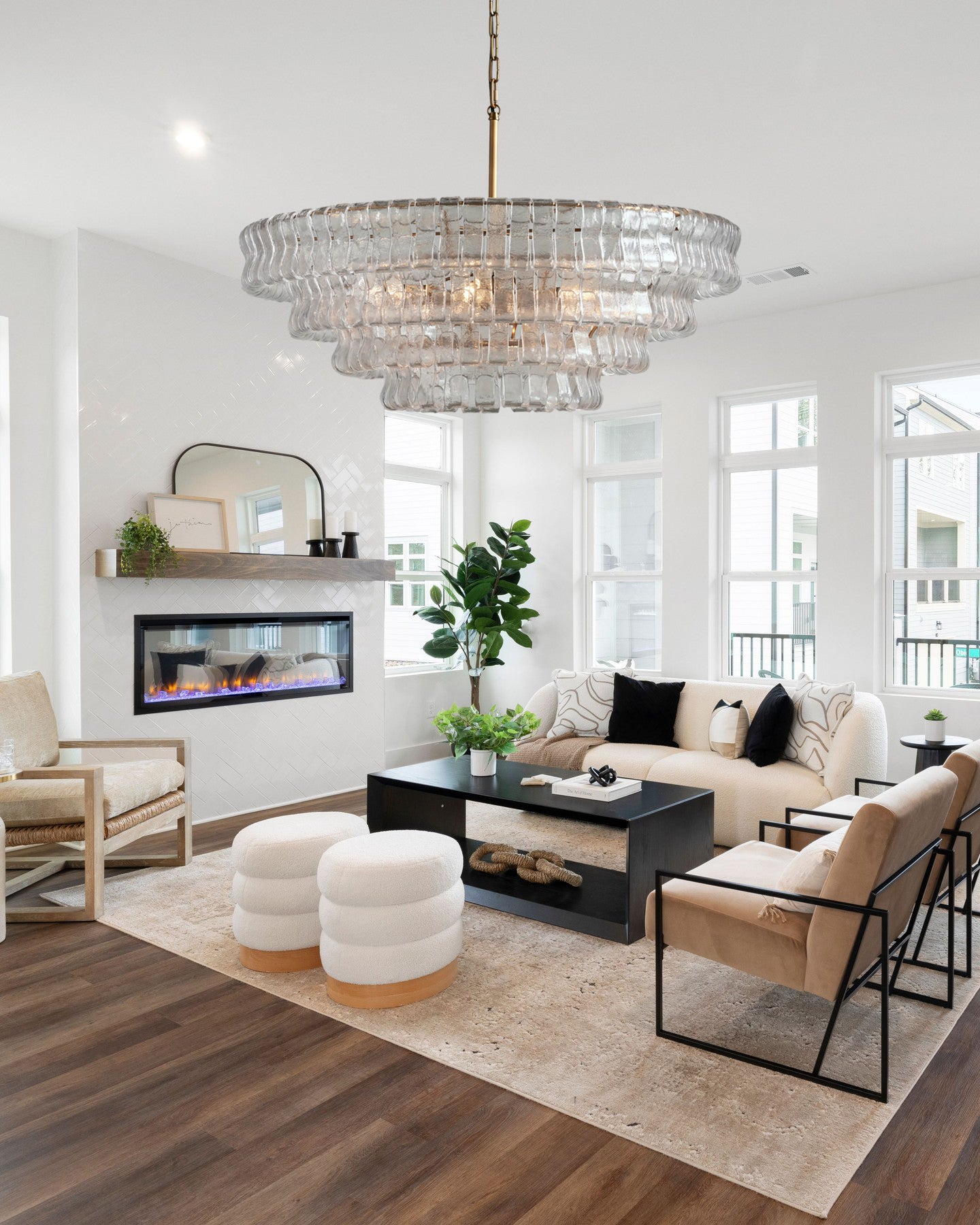 Ghiaccio Smoke Class Round Chandelier 24"36"48"60"