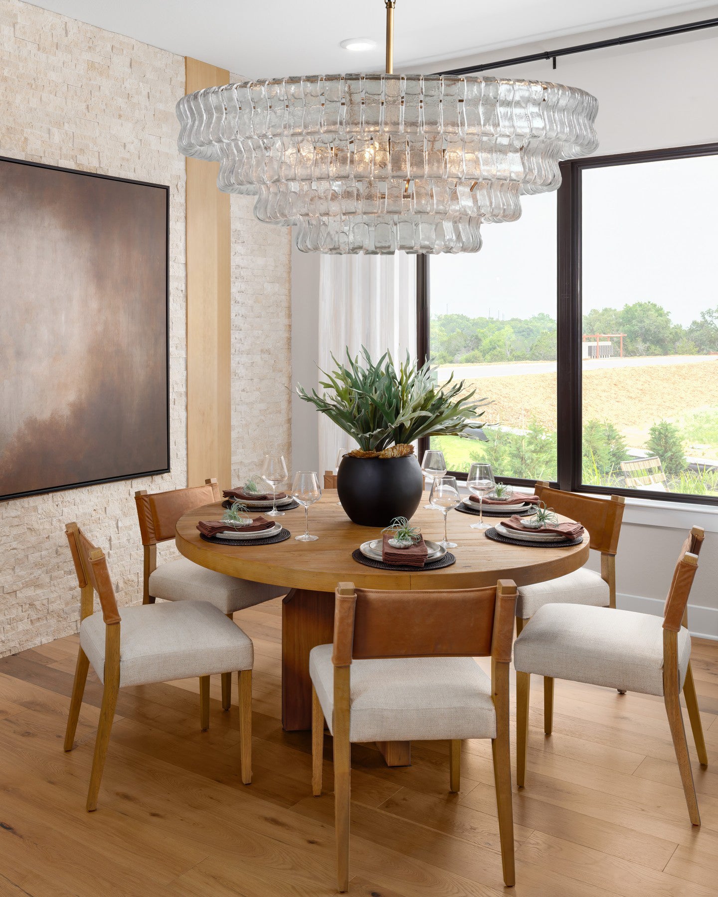 Ghiaccio Smoke Class Round Chandelier 24"36"48"60"